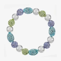 Monet Jewelry Womens Glass Round Stretch Bracelet