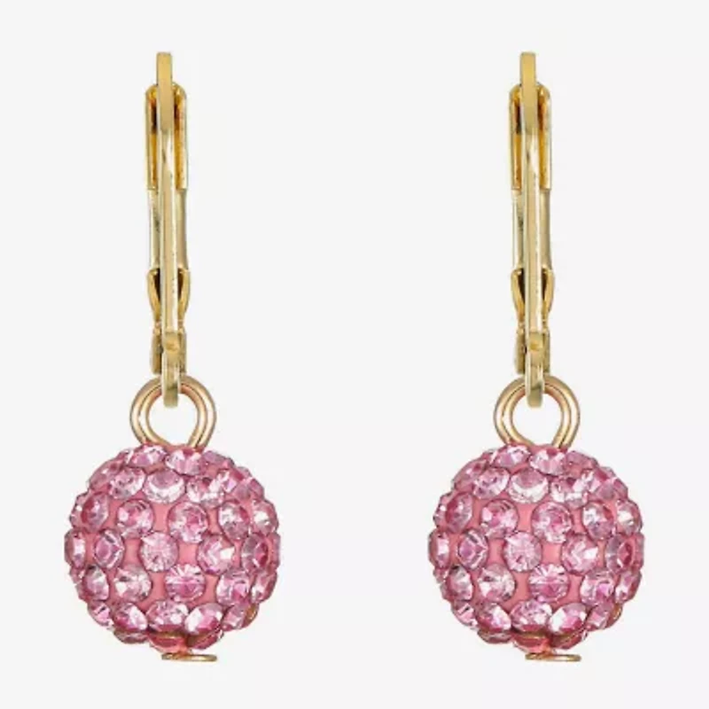 Monet Jewelry Womens Pink Glass Round Drop Earrings