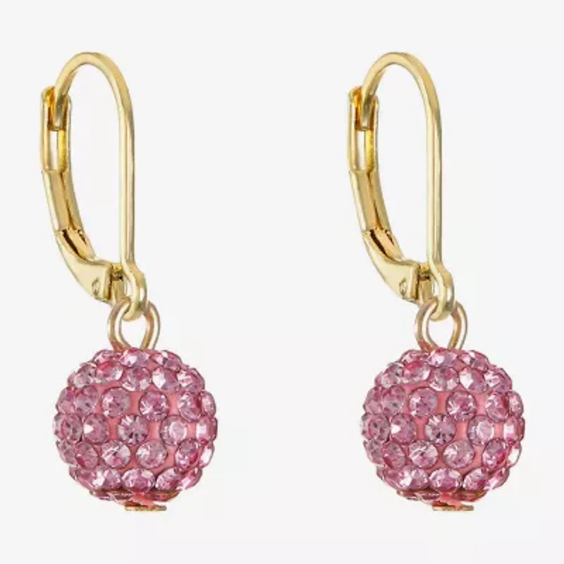 Monet Jewelry Womens Pink Glass Round Drop Earrings