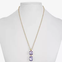 Monet Jewelry Womens Glass Cushion 17 Inch Pendant Necklace