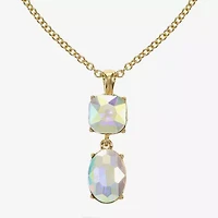 Monet Jewelry Womens Glass Cushion 17 Inch Pendant Necklace