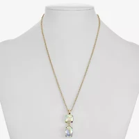 Monet Jewelry Womens Glass Cushion 17 Inch Pendant Necklace