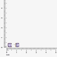 Monet Jewelry Purple Glass 10mm Cushion Stud Earrings