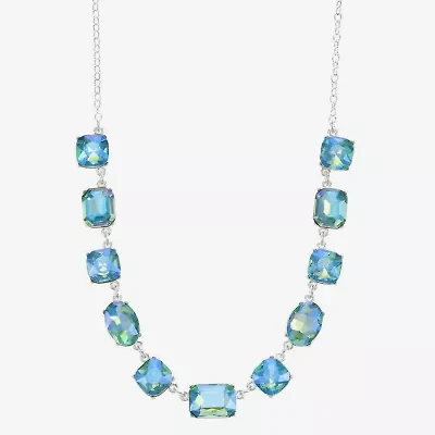 Monet Jewelry Womens Green 17 Inch Collar Necklace