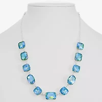 Monet Jewelry Womens Green 17 Inch Collar Necklace