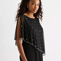 MSK Womens Elbow Sleeve Overlay Sheath Dress