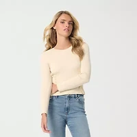 JS Jessica Simpson Womens Boat Neck Long Sleeve Pullover Sweater