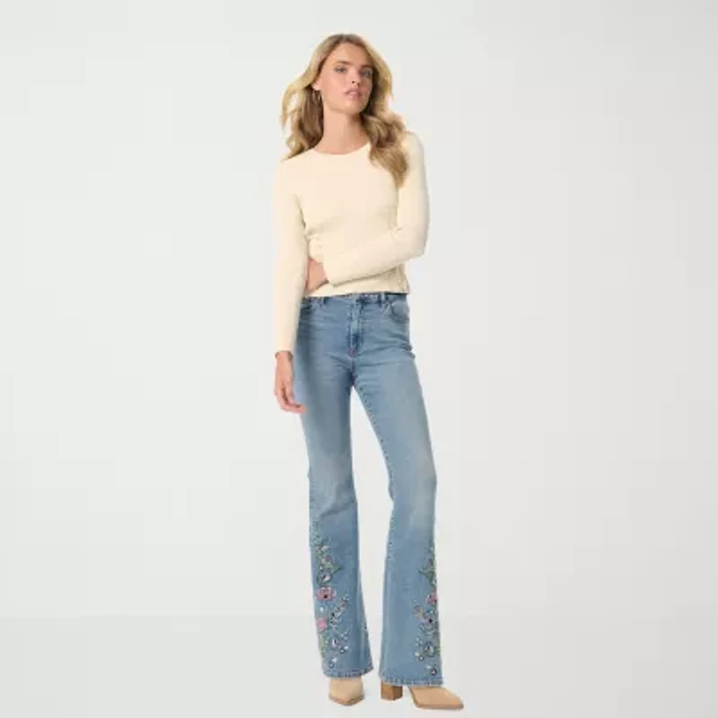 JS Jessica Simpson Womens Boat Neck Long Sleeve Pullover Sweater