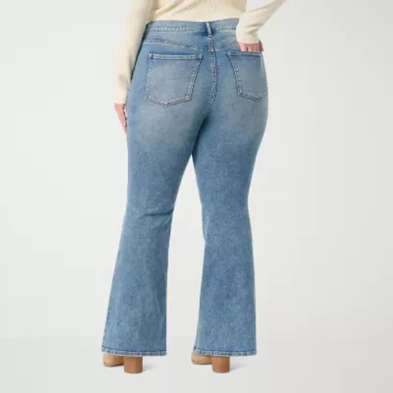 JS Jessica Simpson Womens Plus Flare High Rise Pant