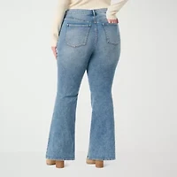 JS Jessica Simpson Womens Plus Flare High Rise Pant