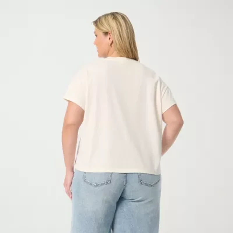 JS Jessica Simpson Womens Plus Short Sleeve Blouse