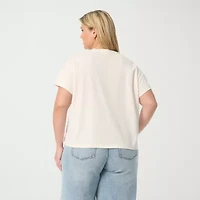 JS Jessica Simpson Womens Plus Short Sleeve Blouse