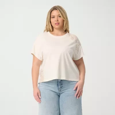 JS Jessica Simpson Womens Plus Short Sleeve Blouse