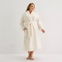 Liz Claiborne Womens Fleece Long Sleeve Length Robe