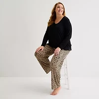 Liz Claiborne Cool and Calm Womens Long Sleeve 2-pc. Pajama Sets