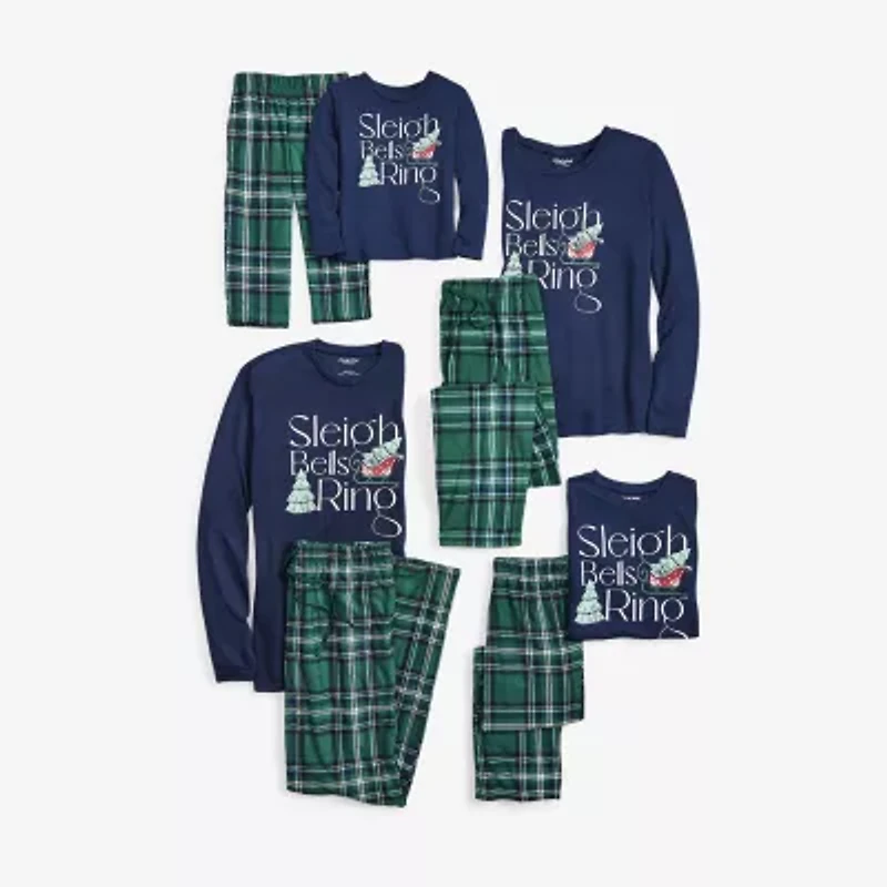 North Pole Trading Co. Sleigh Bells Ring Unisex Adult Microfleece Matching Family Pajama Pants