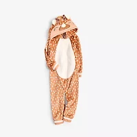 North Pole Trading Co. Reindeer Little & Big Kid Unisex Plush Hooded Long Sleeve Matching Family One Piece Pajama