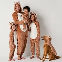 North Pole Trading Co. Reindeer Unisex Adult Plus Plush Long Sleeve Hooded Matching Family One Piece Pajama