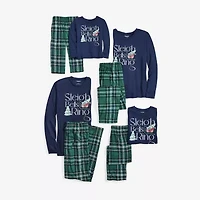 North Pole Trading Co. Sleigh Bells Ring Little & Big Kid Unisex Microfleece Matching Family Pajama Pants