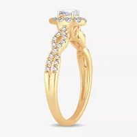 Womens 1/2 CT. T.W. Natural White Diamond 10K Gold Pear Engagement Ring
