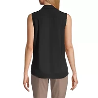 Worthington Womens Sleeveless Regular Fit Button-Down Shirt