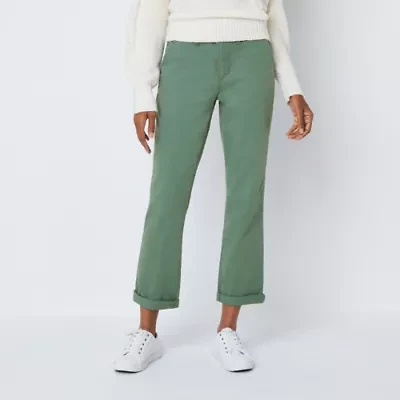 St. John's Bay Women's  Relaxed Fit Girl Friend Chino Pant