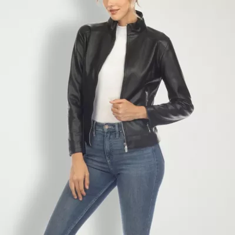 White Mark Womens Water Resistant Lightweight Motorcycle Jacket