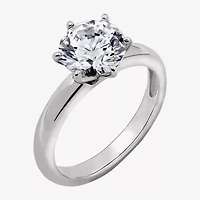 Diamonart Womens Cubic Zirconia Sterling Silver Round Solitaire Engagement Ring