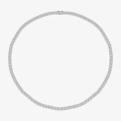 Diamonart Womens White Cubic Zirconia Sterling Silver Inch Tennis Necklace