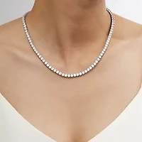 Diamonart Womens White Cubic Zirconia Sterling Silver Inch Tennis Necklace