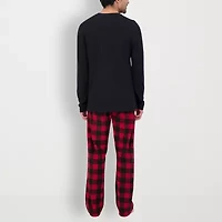 Hanes Mens Crew Neck Long Sleeve 2-pc. Big Pajama Sets