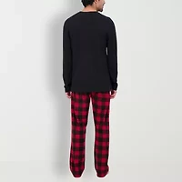 Hanes Mens Crew Neck Long Sleeve 2-pc. Pajama Sets