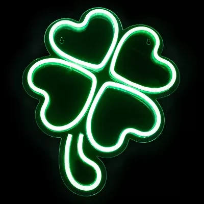 Northlight 15in Led Lighted Neon Style Green Shamrock Silhouette St. Patricks Day Window Decor