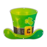 Northlight 12.5in Led Lighted Irish Leprechaun Hat Silhouette With Timer St. Patricks Day Window Decor