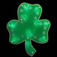 Northlight 14in Led Lighted Green Shamrock Silhouette St. Patricks Day Window Decor