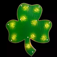 Northlight 14in Pre-Lit Green Irish Shamrock Silhouette St. Patricks Day Window Decor