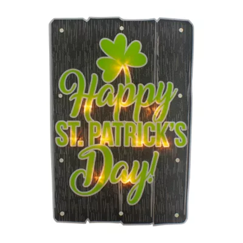 Northlight 17in Lighted Happy Silhouette St. Patricks Day Window Decor