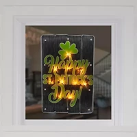 Northlight 17in Lighted Happy Silhouette St. Patricks Day Window Decor