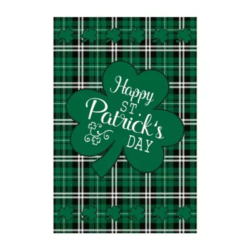 28In X 40In Happy St. Patrick's Day Plaid Garden Flags
