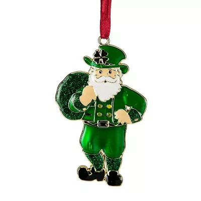 Northlight 3.5in Green Brass-Plated Irish With European Crystals Christmas Ornament