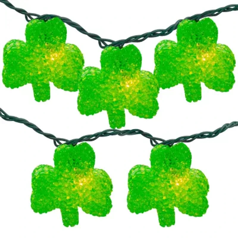 Northlight 10 7.2ft Green Irish Shamrock St Patrick'S Day Green Wire String Lights