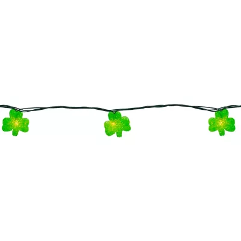 Northlight 10 7.2ft Green Irish Shamrock St Patrick'S Day Green Wire String Lights