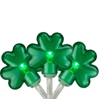 Northlight 20-Count 7ft Green Led Mini St Patrick'S Day Shamrock Clear Wire String Lights