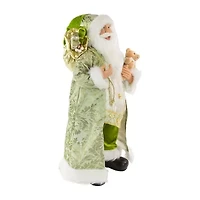 Northlight 24in St Patrick'S Irish Santa Claus With Teddy Bear And Gift Bag St. Patricks Day Santa Figurine