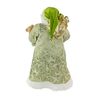 Northlight 24in St Patrick'S Irish Santa Claus With Teddy Bear And Gift Bag St. Patricks Day Santa Figurine