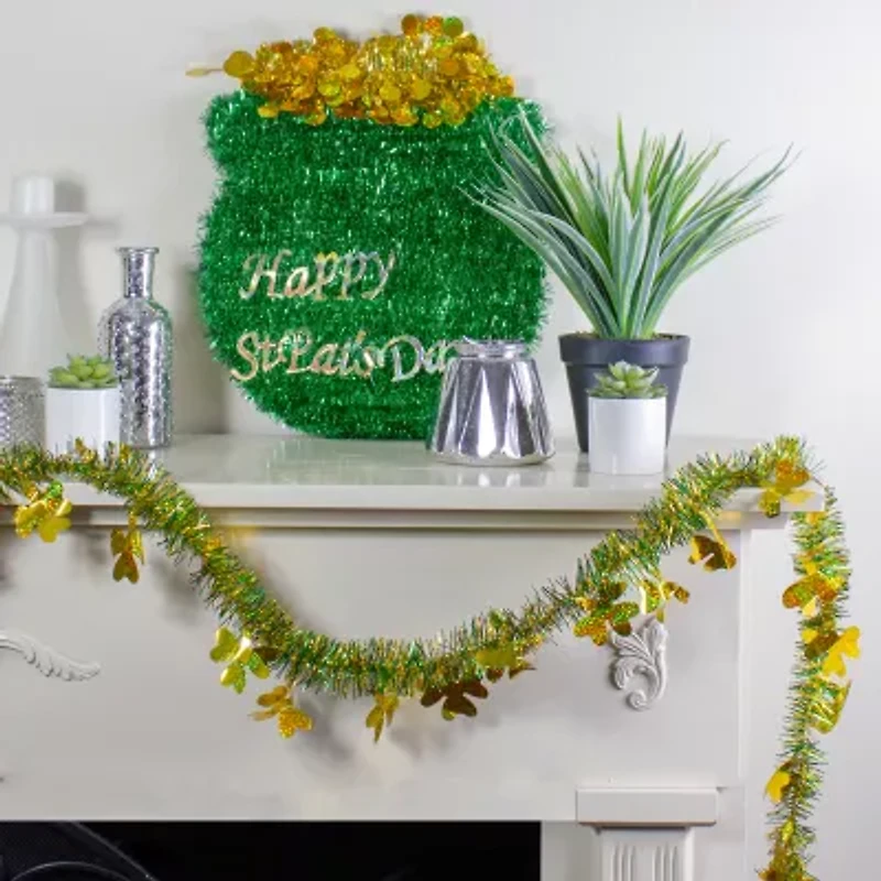 Northlight 25' Green And Gold Irish Shamrock Unlit St. Patricks Day Indoor Garland