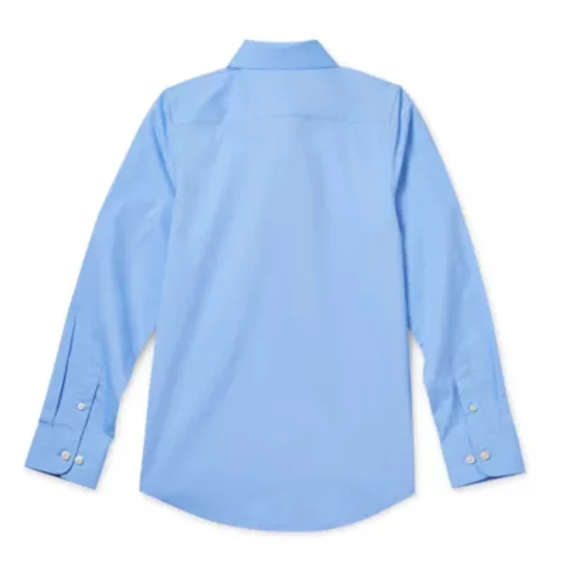Stafford Little & Big Kid Boys Point Collar Long Sleeve Dress Shirt
