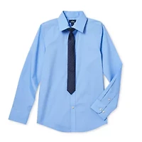 Stafford Little & Big Kid Boys Point Collar Long Sleeve Dress Shirt
