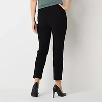 Liz Claiborne Adaptive Emma Ponte Womens Easy-on + Easy-off Seated Wear Straight Mid Rise Ankle Pant