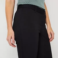 Liz Claiborne Adaptive Emma Ponte Womens Easy-on + Easy-off Seated Wear Straight Mid Rise Ankle Pant